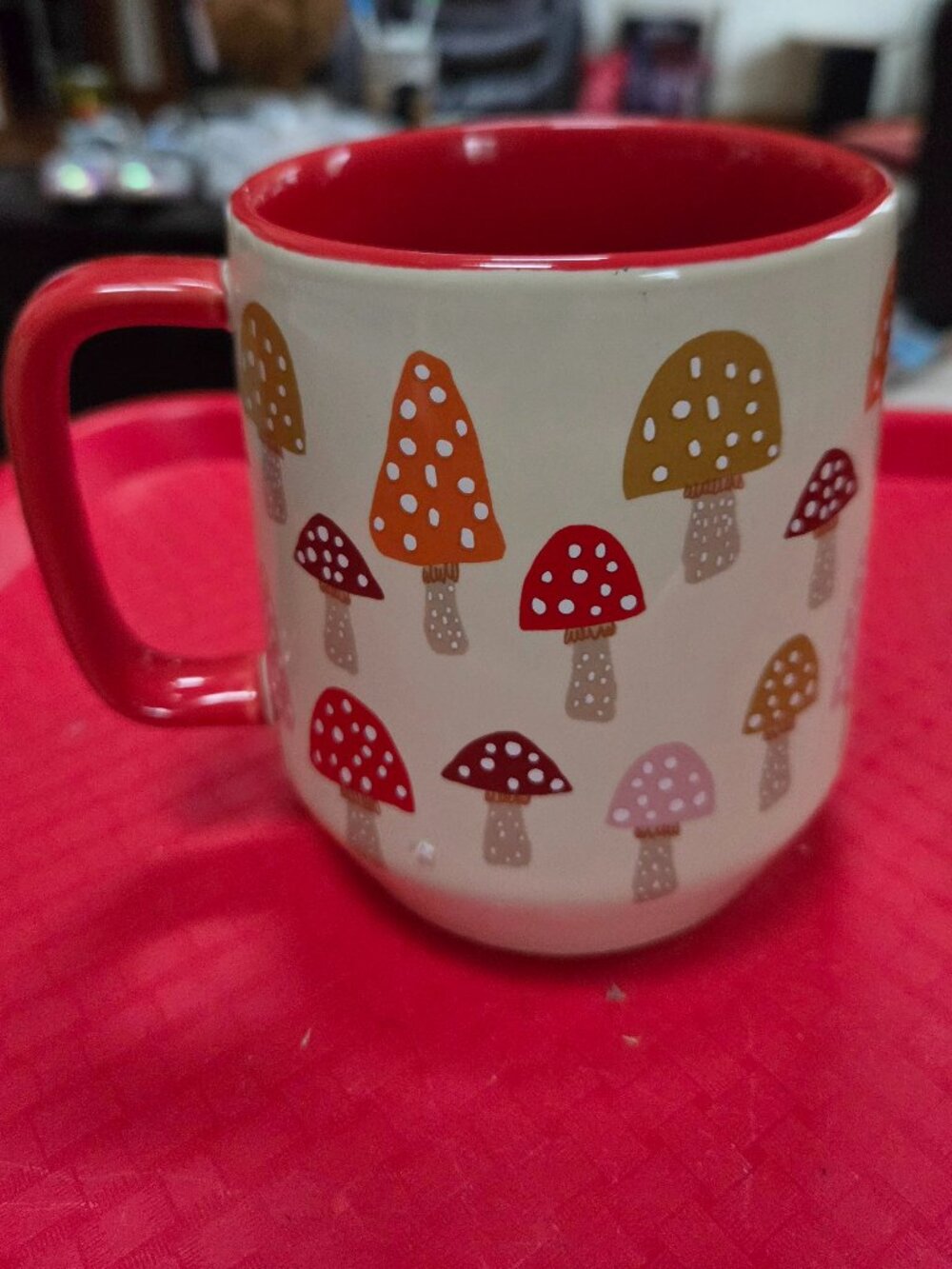 mega mug toadstool design 20 oz coffee/tea colorful